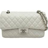 シャネル CHANEL マトラッセ25 A01112 12番台 ホワイト シルバー金具 キャビアスキン レディース ショルダーバッグ