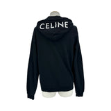 セリーヌ CELINE ロゴジップアップパーカー 2Y487670Q ブラック コットン メンズ パーカー