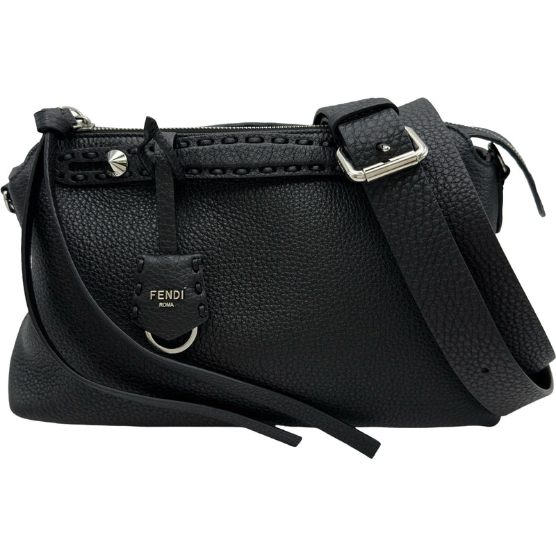 【美品】フェンディ ショルダーバッグ 編み込みレザー 黒 ギャラ付 フェンディ FENDI バイザウェイ セレリア ミディアム 8BL155 ブラック