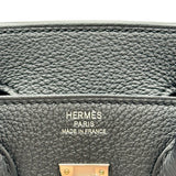 エルメス HERMES バーキン25 G刻印 ブラック シルバー金具 トゴ レディース ハンドバッグ
