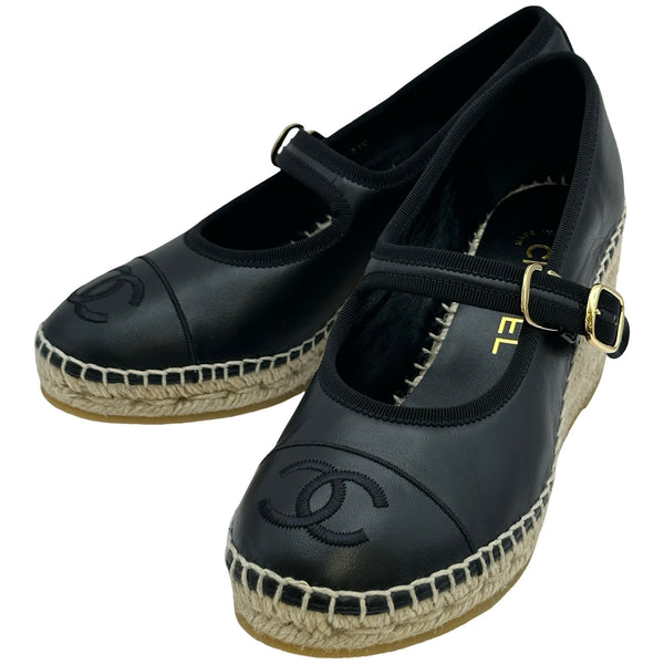 CHANEL エスパドリーユ　38 シャネル CHANEL ココマーク メリージェーンエスパドリーユ G47257