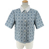 クリスチャン・ディオール Christian Dior カナージュ ツイード 半袖ジャケット 641V50A7444 ブルー ツイード レディース その他アウター