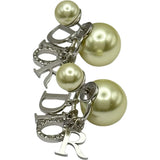 クリスチャン・ディオール Christian Dior トライバル ピアス シルバー金具 メタル/レジンパール/クリスタル アクセサリー