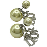 クリスチャン・ディオール Christian Dior トライバル ピアス シルバー金具 メタル/レジンパール/クリスタル アクセサリー