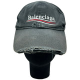 バレンシアガ BALENCIAGA ダメージ加工ロゴキャップ 661884 ブラック コットン メンズ その他ファッション雑貨