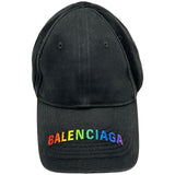 バレンシアガ BALENCIAGA レインボーロゴキャップ ブラック コットン メンズ その他ファッション雑貨