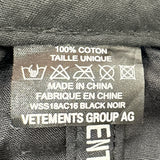 ヴェトモン VETEMENTS ロゴキャップ WSS18AC16 ブラック コットン ユニセックス その他ファッション雑貨