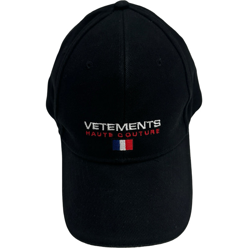 美品！VETEMENTS ブラック　キャップ　ヴェトモン ヴェトモン VETEMENTS ロゴキャップ WSS18AC16 ブラック コットン ユニ