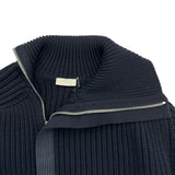 クリスチャン・ディオール Christian Dior ハイネックジップアップニットセーター 143M231AT284 ネイビー ウール メンズ セーター