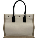 サンローラン SAINT LAURENT リヴゴーシュトートバッグ 617481 アイボリー キャンバス/レザー レディース トートバッグ