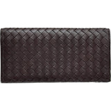 ボッテガ・ヴェネタ BOTTEGA VENETA イントレチャート二つ折り財布 143305 ブラウン レザー レディース 長財布