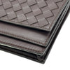 ボッテガ・ヴェネタ BOTTEGA VENETA イントレチャート二つ折り財布 143305 ブラウン レザー レディース 長財布