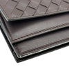 ボッテガ・ヴェネタ BOTTEGA VENETA イントレチャート二つ折り財布 143305 ブラウン レザー レディース 長財布