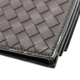 ボッテガ・ヴェネタ BOTTEGA VENETA イントレチャート二つ折り財布 143305 ブラウン レザー レディース 長財布
