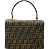 フェンディ FENDI ズッカ柄2WAYハンドバッグ ブラウン ゴールド金具 キャンバス レディース ハンドバッグ