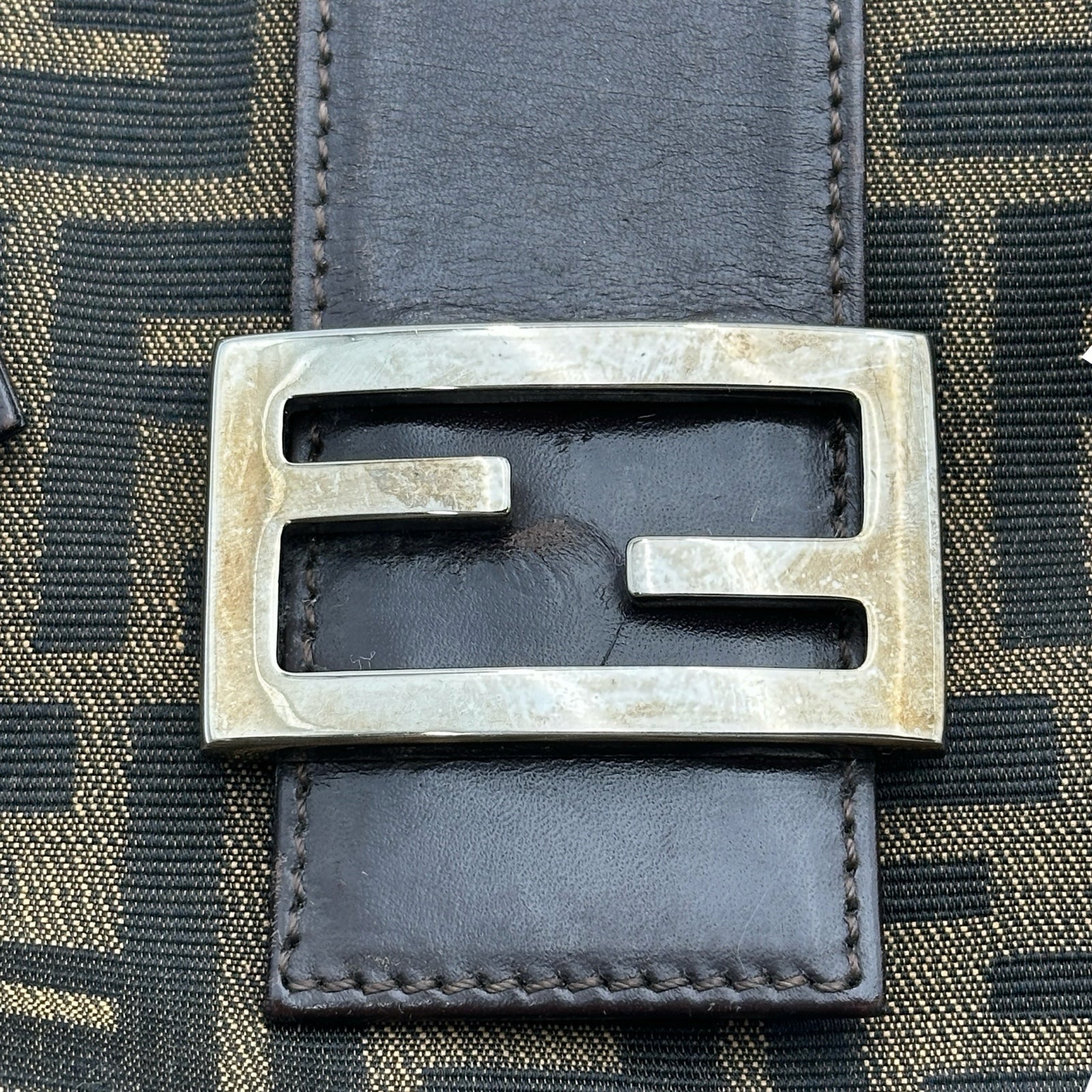 フェンディ FENDI ズッカ柄トートバッグ ブラウン キャンバス/レザー