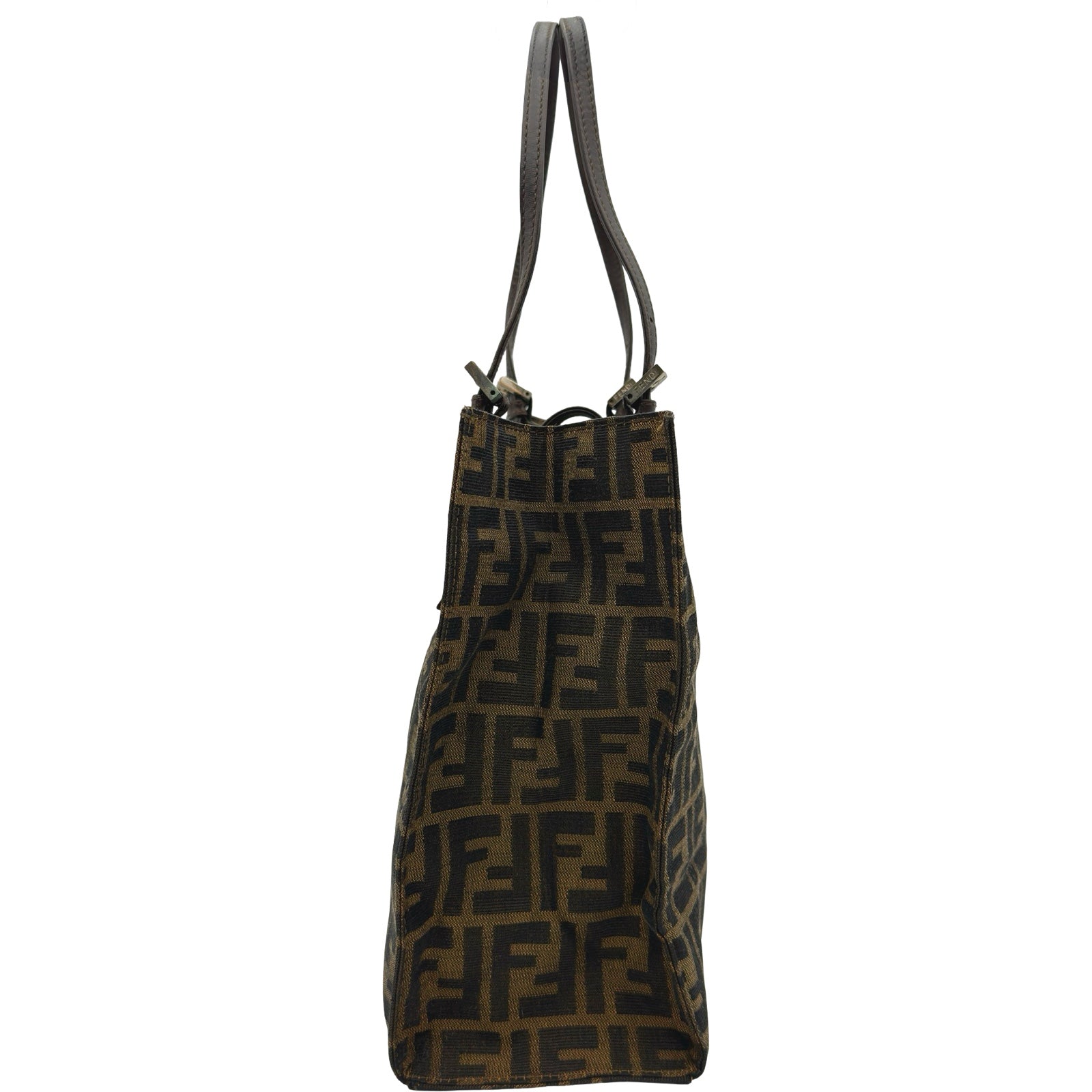 フェンディ FENDI ズッカ柄トートバッグ ブラウン キャンバス/レザー