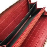 グッチ GUCCI ブルームスラウンドファスナー財布 410102 レッド シルバー金具 レザー レディース 長財布