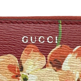 グッチ GUCCI ブルームスラウンドファスナー財布 410102 レッド シルバー金具 レザー レディース 長財布