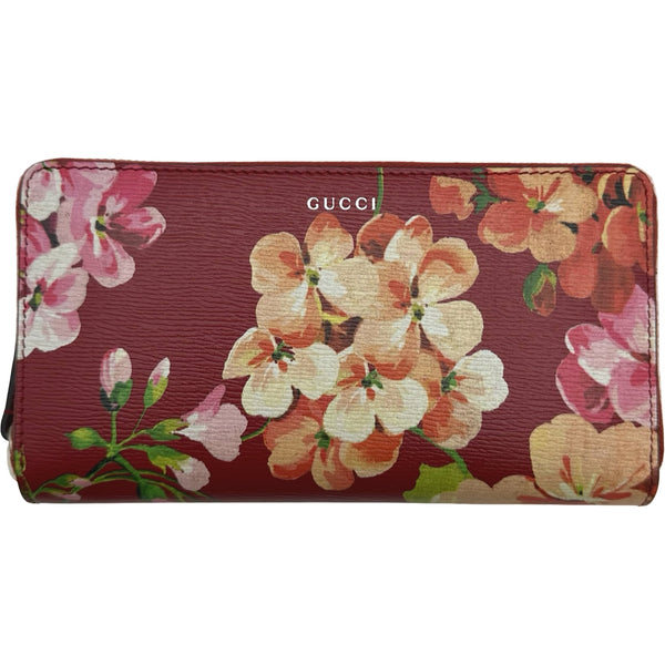 【GUCCI】 ブルームス 長財布 中赤 ウォレット　グッチ グッチ GUCCI ブルームスラウンドファスナー財布 410102 レッド
