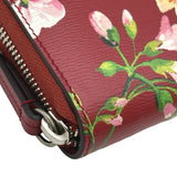 グッチ GUCCI ブルームスラウンドファスナー財布 410102 レッド シルバー金具 レザー レディース 長財布