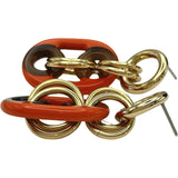 エルメス HERMES ピアスユリディスPM オレンジ/ゴールド バッファローホン・ラッカー/メタル アクセサリー