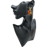 エルメス HERMES ピアスユリディスPM オレンジ/ゴールド バッファローホン・ラッカー/メタル アクセサリー
