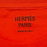 エルメス HERMES H刺繍ポケット半袖ワンピース 3H4508DL オレンジ コットン レディース ワンピース