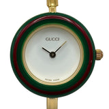 グッチ GUCCI チェンジベゼル 11/12.2 ホワイト ゴールドメッキ クオーツ レディース 腕時計