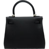 エルメス HERMES ケリー25 内縫い K刻印 ブラック マットシルバー金具 トゴ レディース ショルダーバッグ