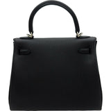 エルメス HERMES ケリー25 内縫い K刻印 ブラック マットシルバー金具 トゴ レディース ショルダーバッグ