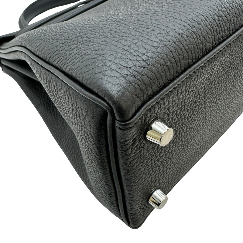 エルメス HERMES ケリー25 内縫い K刻印 ブラック マットシルバー金具