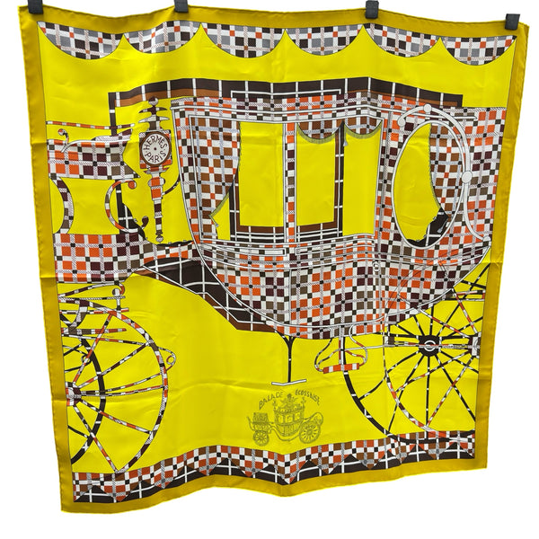 エルメス HERMES カレ90 BALADE ECOSSAISE イエロー/マルチカラー