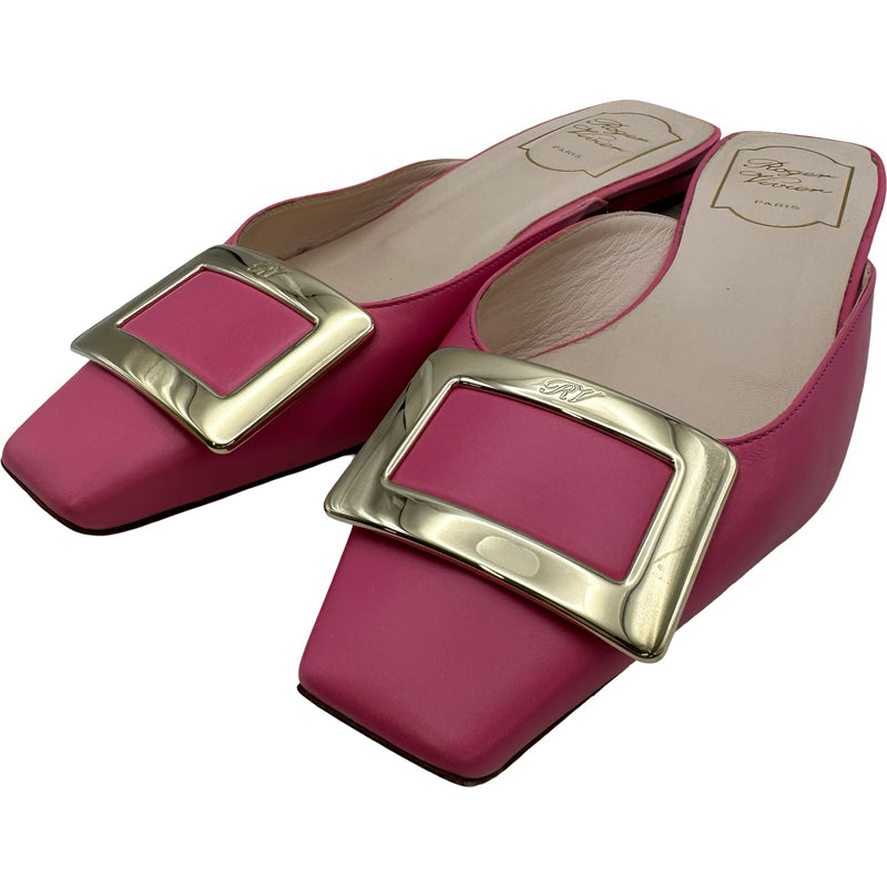ロジェヴィヴィエ パンプス 37.5 ピンク ロジェ ヴィヴィエ ROGER VIVIER ベルヴィヴィエレザーミュール ピンク