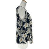 マックスマーラ Max Mara 花柄シルクノースリーブブラウス 61610367 ネイビー シルク レディース ブラウス