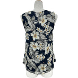 マックスマーラ Max Mara 花柄シルクノースリーブブラウス 61610367 ネイビー シルク レディース ブラウス
