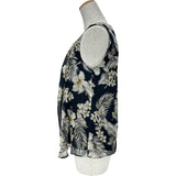 マックスマーラ Max Mara 花柄シルクノースリーブブラウス 61610367 ネイビー シルク レディース ブラウス