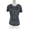 マックスマーラ Max Mara ロープストライプ半袖Tシャツ ネイビー レーヨン レディース 半袖Ｔシャツ