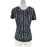 マックスマーラ Max Mara ロープストライプ半袖Tシャツ ネイビー レーヨン レディース 半袖Ｔシャツ