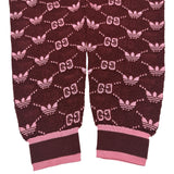 グッチ GUCCI ×adidas ロゴ総柄ジャガードジョガーパンツ 693830 ボルドー ウール レディース パンツ