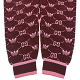 グッチ GUCCI ×adidas ロゴ総柄ジャガードジョガーパンツ 693830 ボルドー ウール レディース パンツ