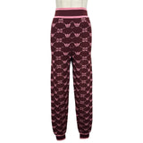 グッチ GUCCI ×adidas ロゴ総柄ジャガードジョガーパンツ 693830 ボルドー ウール レディース パンツ