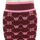 グッチ GUCCI ×adidas ロゴ総柄ジャガードジョガーパンツ 693830 ボルドー ウール レディース パンツ