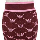 グッチ GUCCI ×adidas ロゴ総柄ジャガードジョガーパンツ 693830 ボルドー ウール レディース パンツ