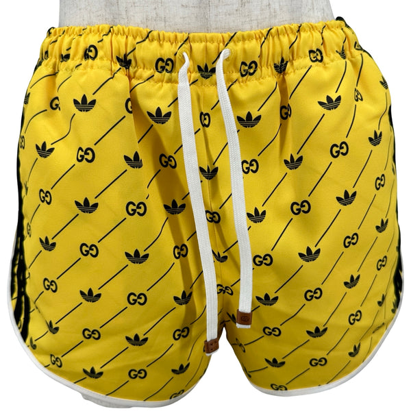 グッチ GUCCI ×adidas ロゴ総柄ショートパンツ 693439 イエロー