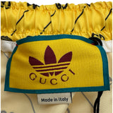 グッチ GUCCI ×adidas ロゴ総柄ショートパンツ 693439 イエロー ポリエステル レディース ショートパンツ