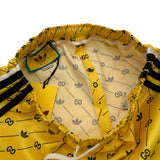 グッチ GUCCI ×adidas ロゴ総柄ショートパンツ 693439 イエロー ポリエステル レディース ショートパンツ