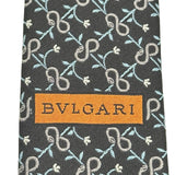 ブルガリ BVLGARI セルペンティロゴ シルクネクタイ ブラック シルク メンズ ネクタイ