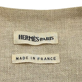 エルメス HERMES リネンロングジレ アイボリー リネン レディース ベスト