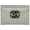 シャネル CHANEL CHANEL 19 ココマークカードホルダー AP1167 31番台 ホワイト ブラック金具 ラムスキン レディース カードケース